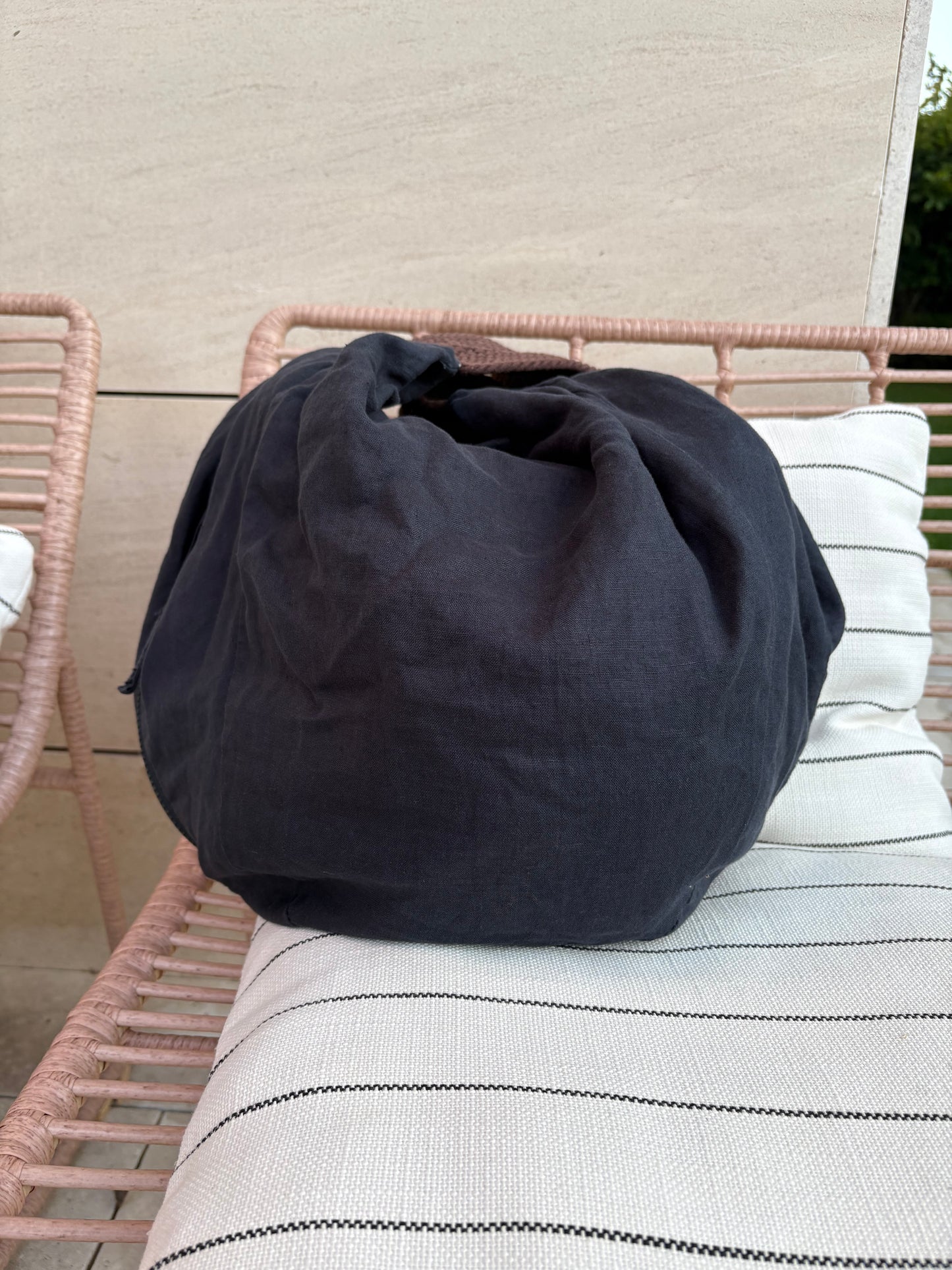 BLUNAUTA. Bolso azul lino