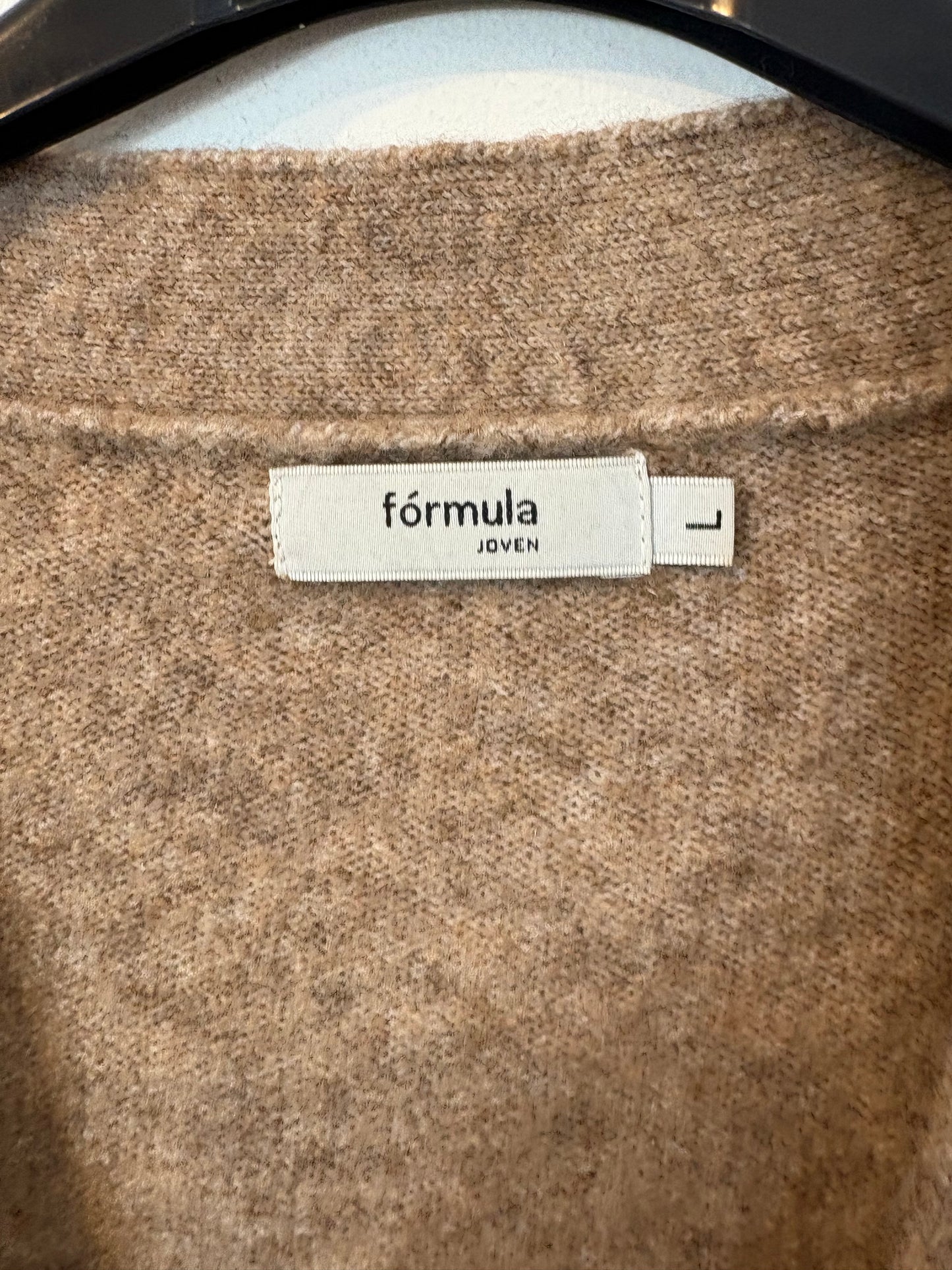 Chaqueta beige jaspeada con lana