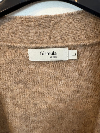 Chaqueta beige jaspeada con lana