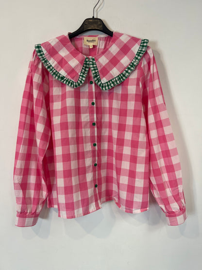 BANDITS Á LA CRÊME. Blusa cuadros detalle cuello. T M