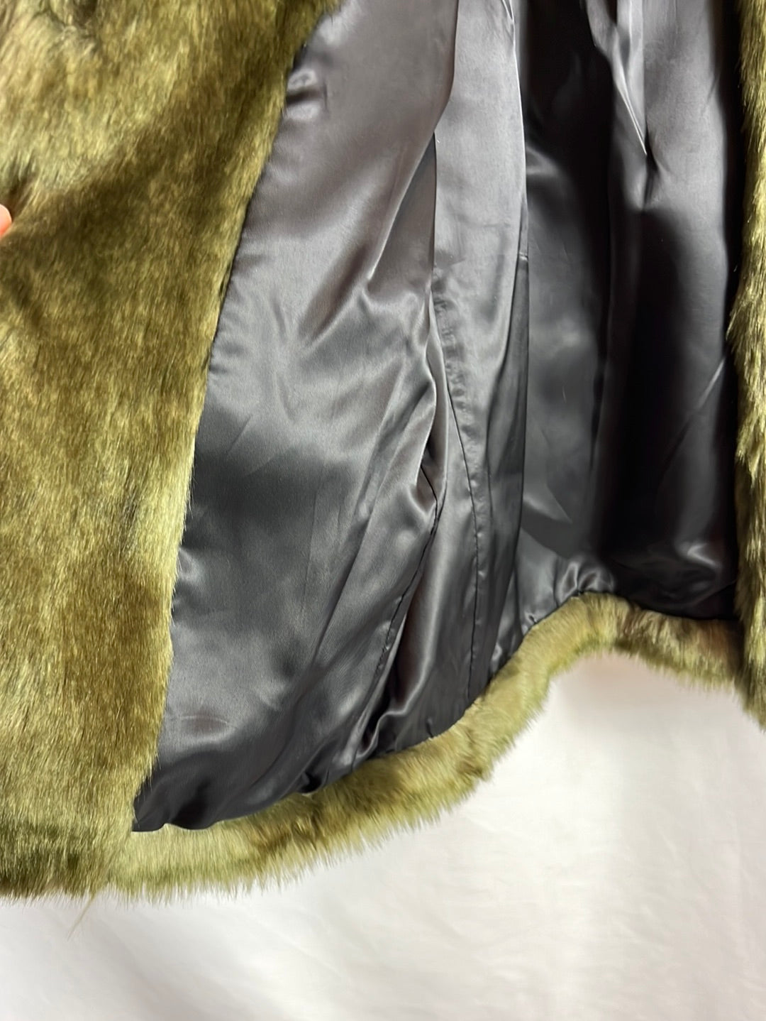 &amp;OTHER STORIES. Green fur coat. Size 36