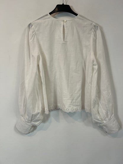 OTRAS. Blusa blanca bordada TU(xs)