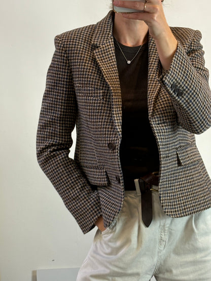 GERARD DAREL. Blazer 100% lana burdeos y azules