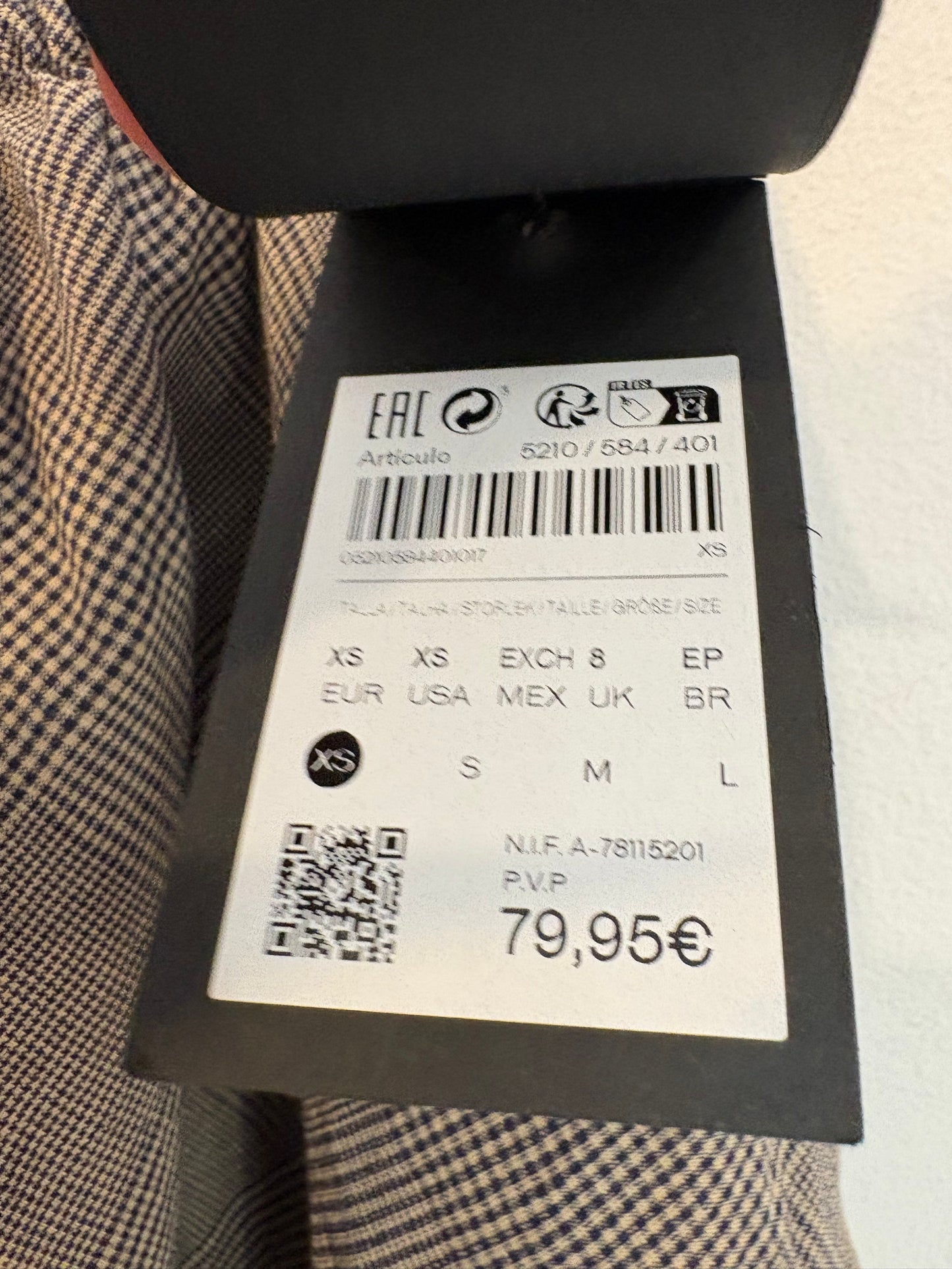 MASSIMO DUTTI. Falda midi cuadros mezcla