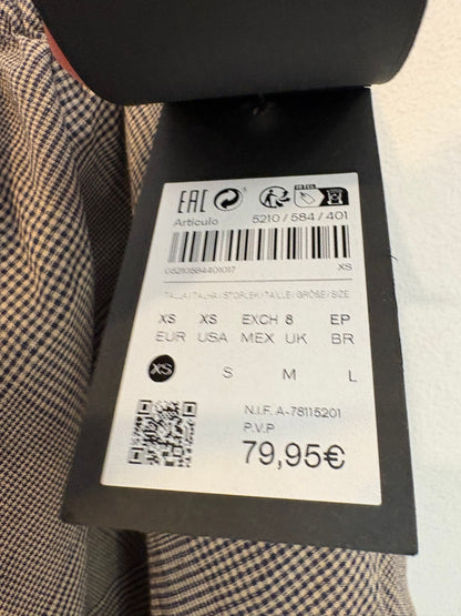 MASSIMO DUTTI. Falda midi cuadros mezcla