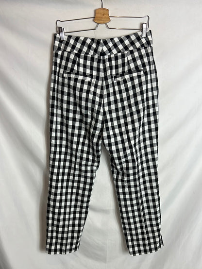 SFERA. Textured gingham trousers. Size 42