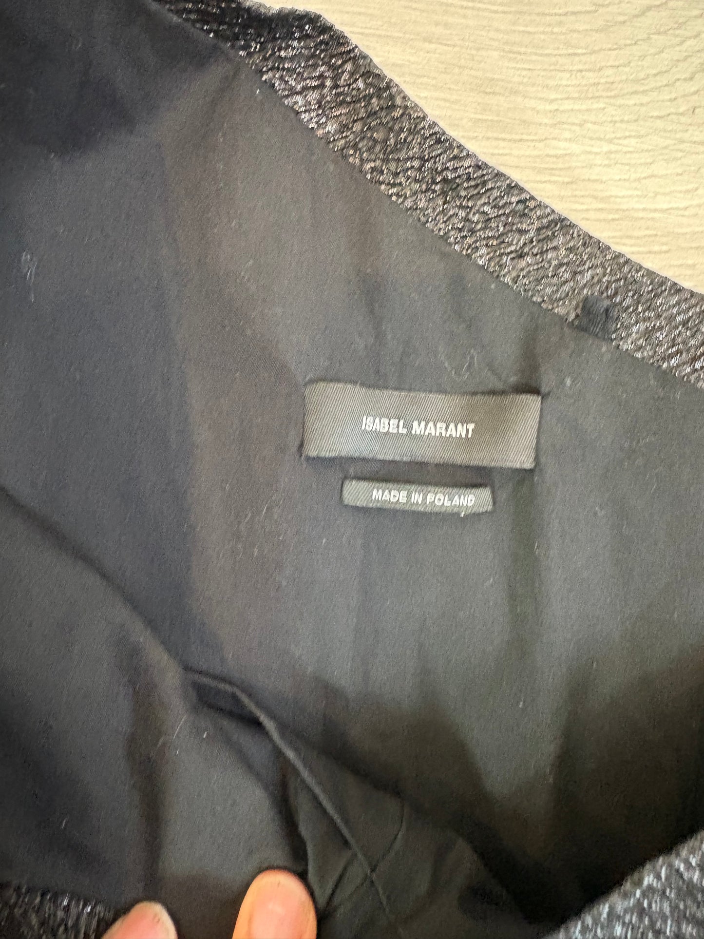 ISABEL MARANT. Vestido asimétrico hilos brillo