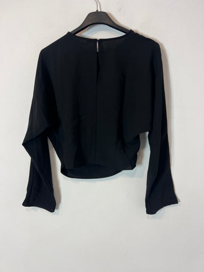 ZARA. Black blouse with stud detail. Size XS
