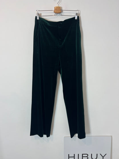 ATTENTIF. Pantalón terciopelo verde. T 40