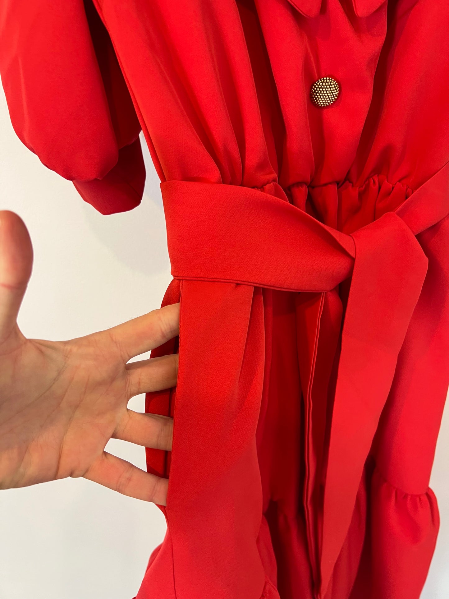 NECKIES. Vestido rojo volantes detalle espalda T.u(m)