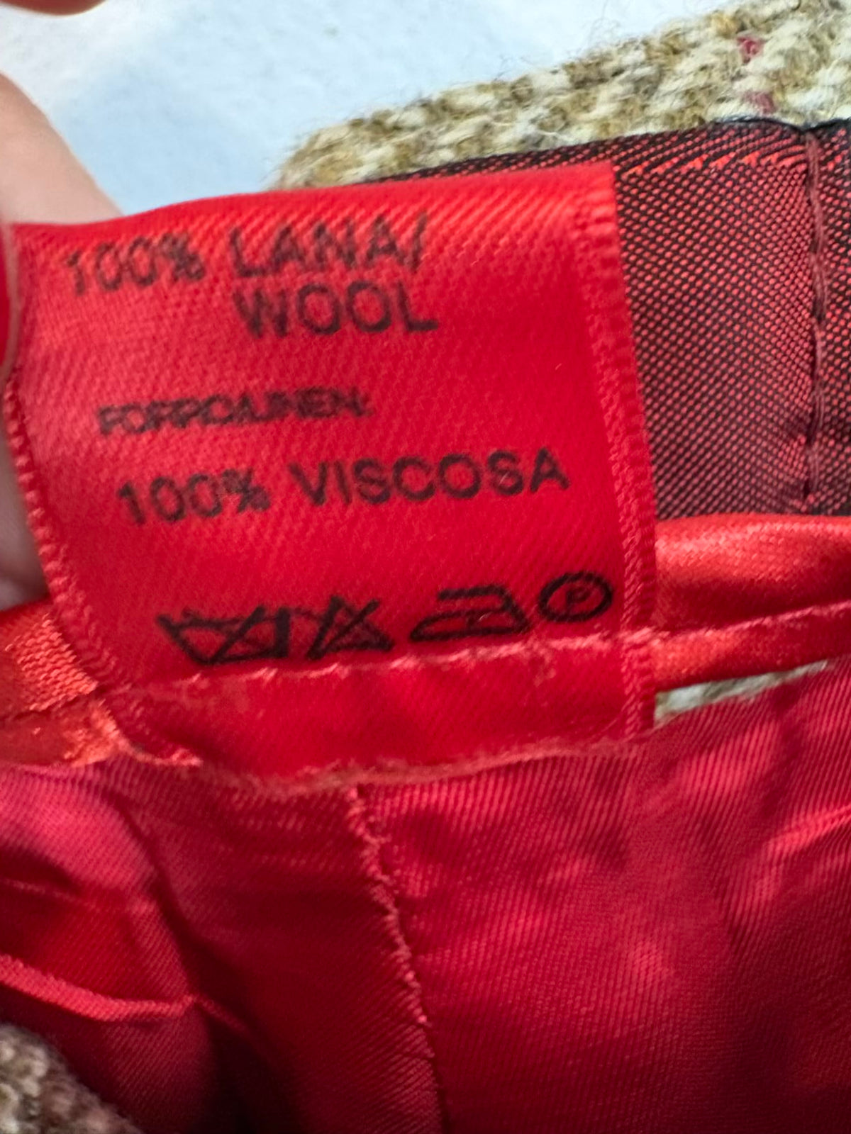 TBA. Pantalón cropped lana espiga