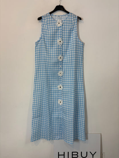 OTRAS. Vestido largo vichy abotonado