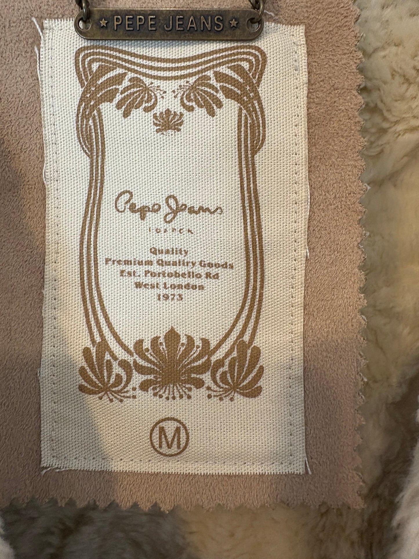 PEPE JEANS. Embroidered faux leather vest. TM