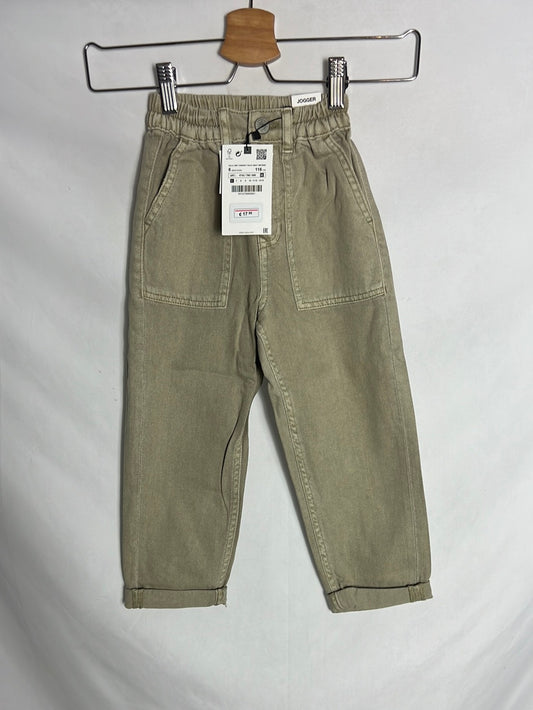 ZARA. Green denim jogger pants. Size 6 years