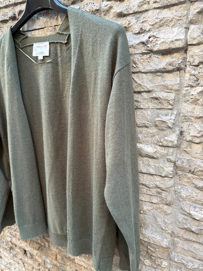 MAISON 123. Chaqueta verde punto con lana