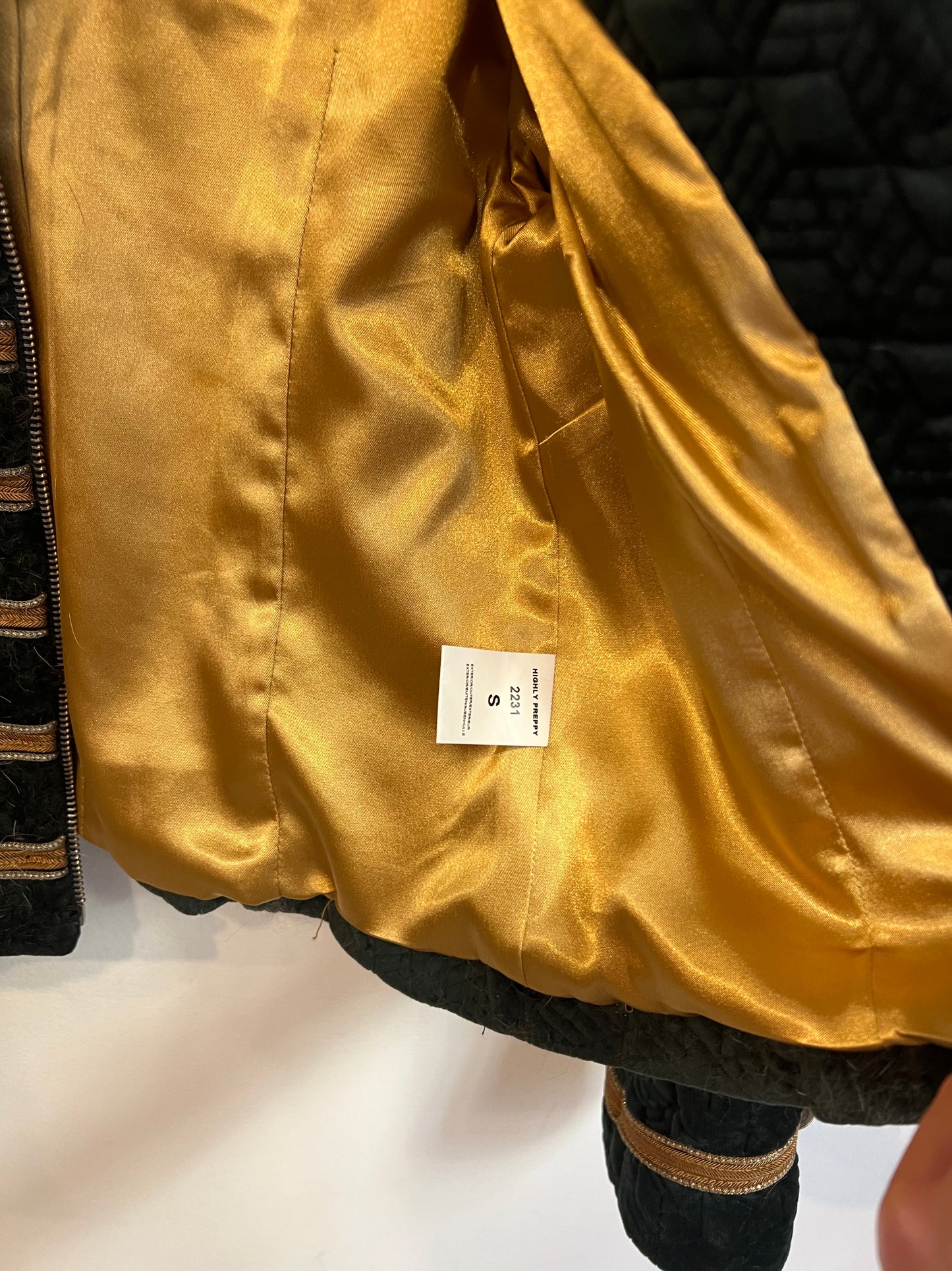 HIGHLY PREPPY. Chaqueta verde pelo extraíble. T S