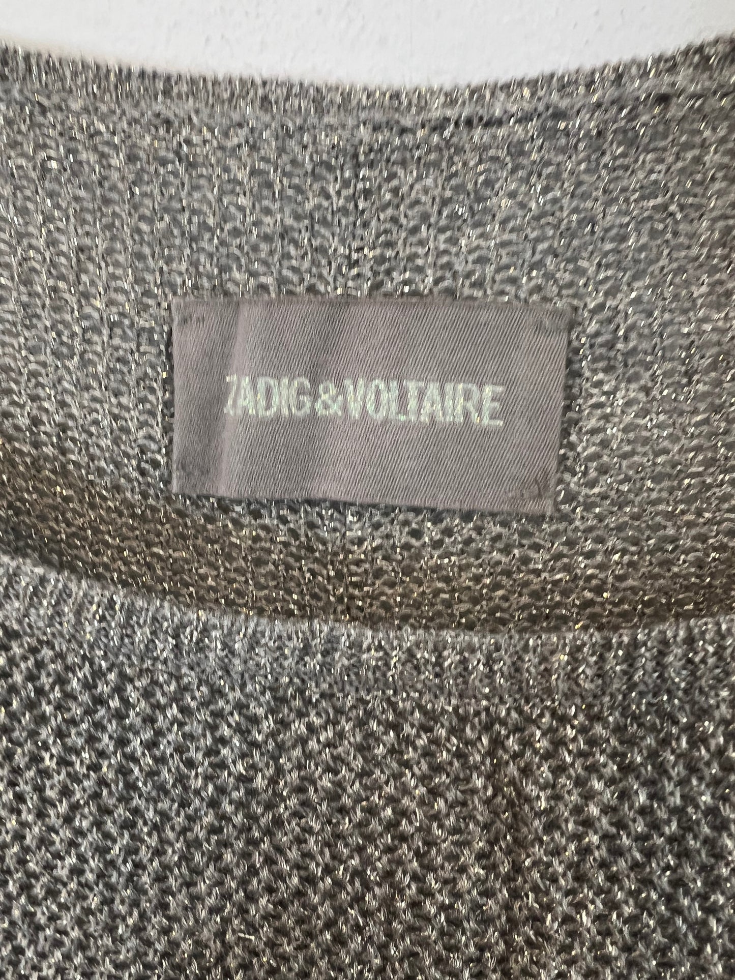 ZADIG&VOLTAIRE. Top gris hilos plateadas T.m
