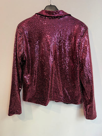 OTRAS. Chaqueta textura metalizada rosa. T M