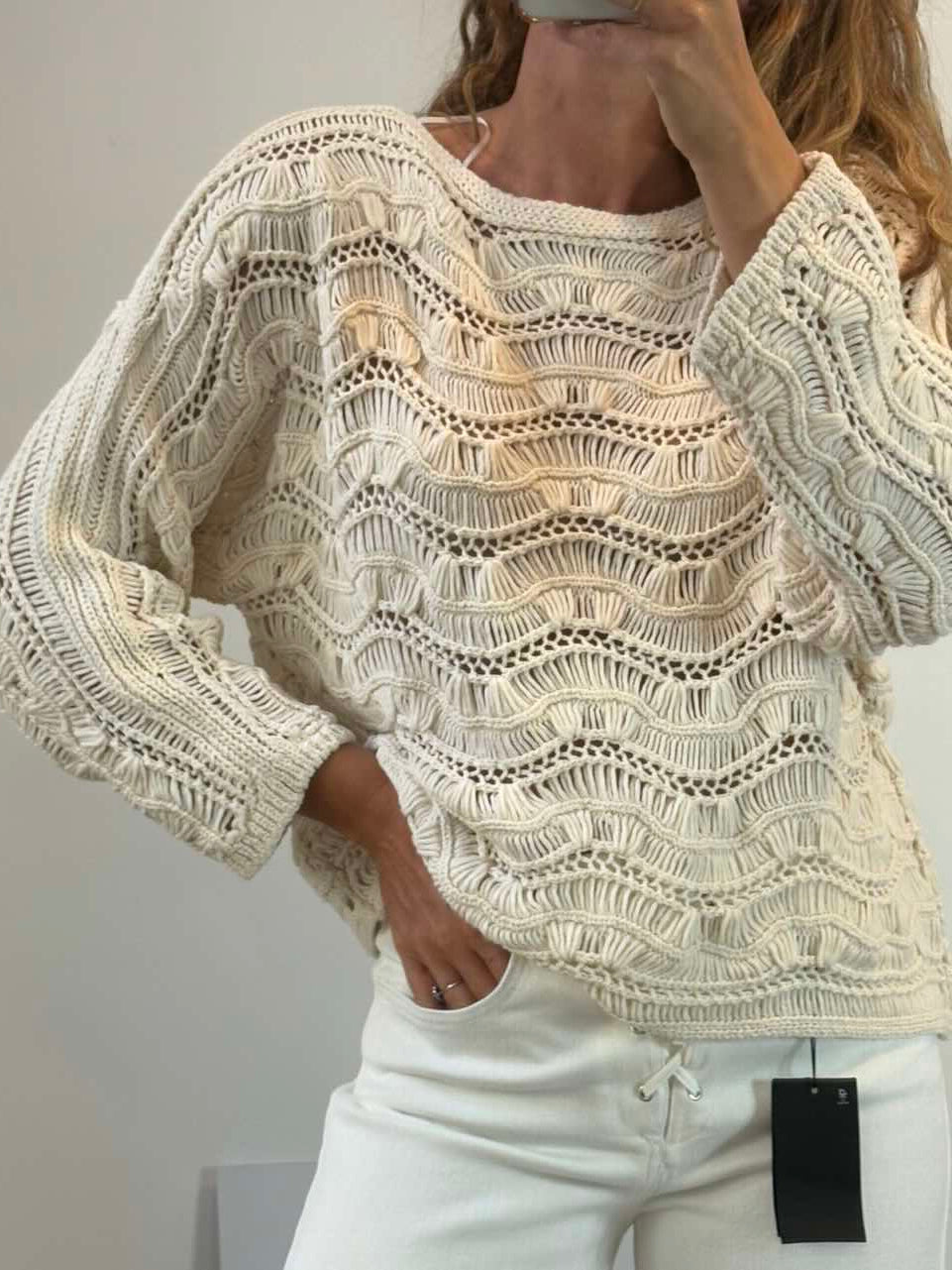 ZARA. Jersey algodón calado