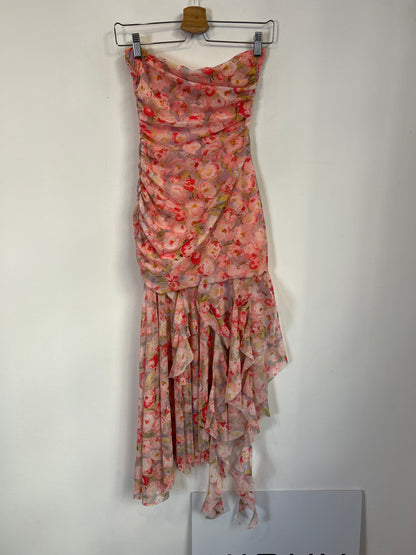 ZARA. Vestido flores tull T.m