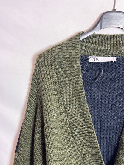 ZARA. Chaqueta punto tricolor estilo oversized . T S