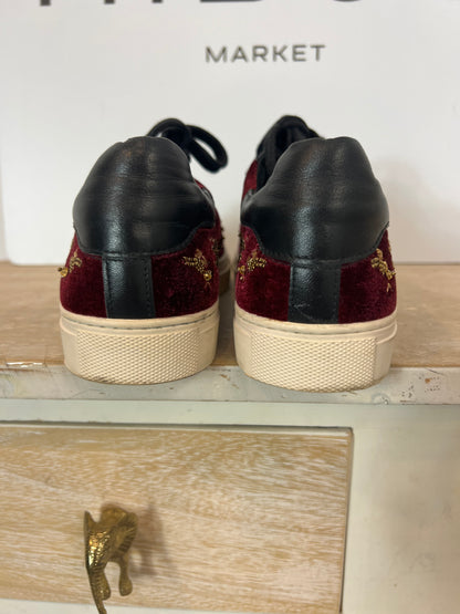 LOLA CRUZ. Zapatillas doble textura abalorios T.38