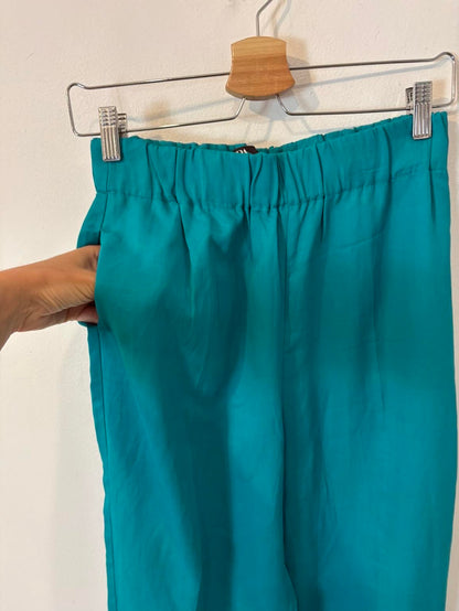 ZARA. Pantalón turquesa fluido