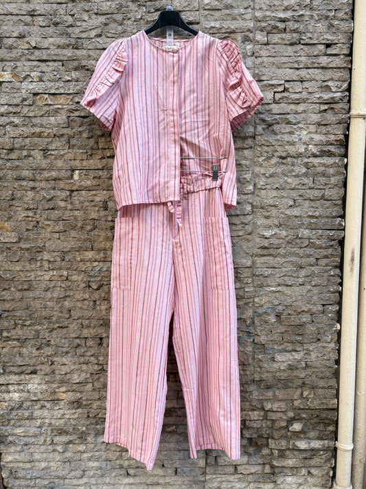 JOSEPHINE. Conjunto rosa rayas mezcla