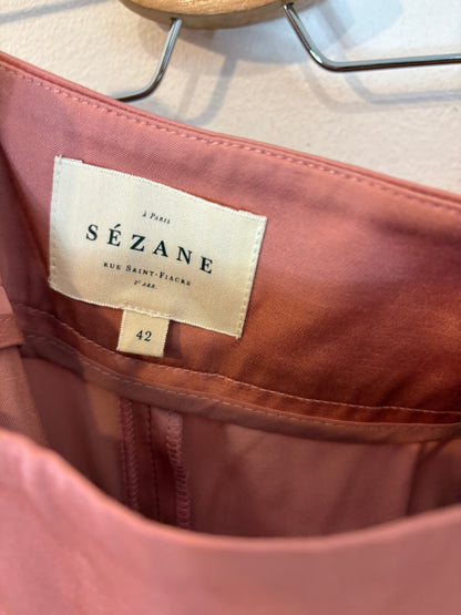 SÉZANE.Conjunto rosa satinado fluido