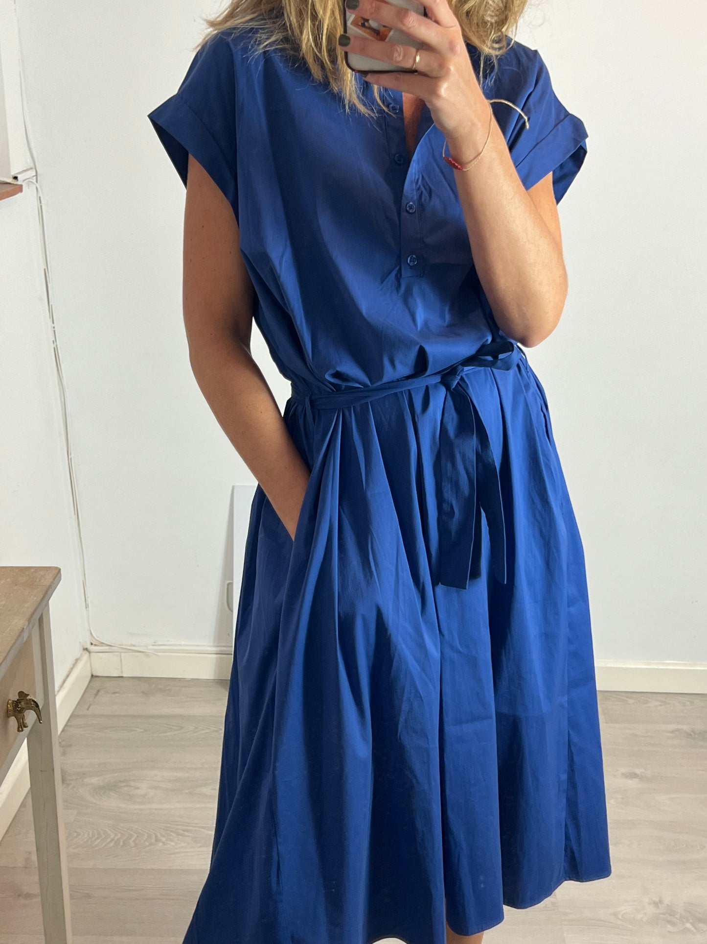 DIXIE. Blue flowing dress Ts (M)