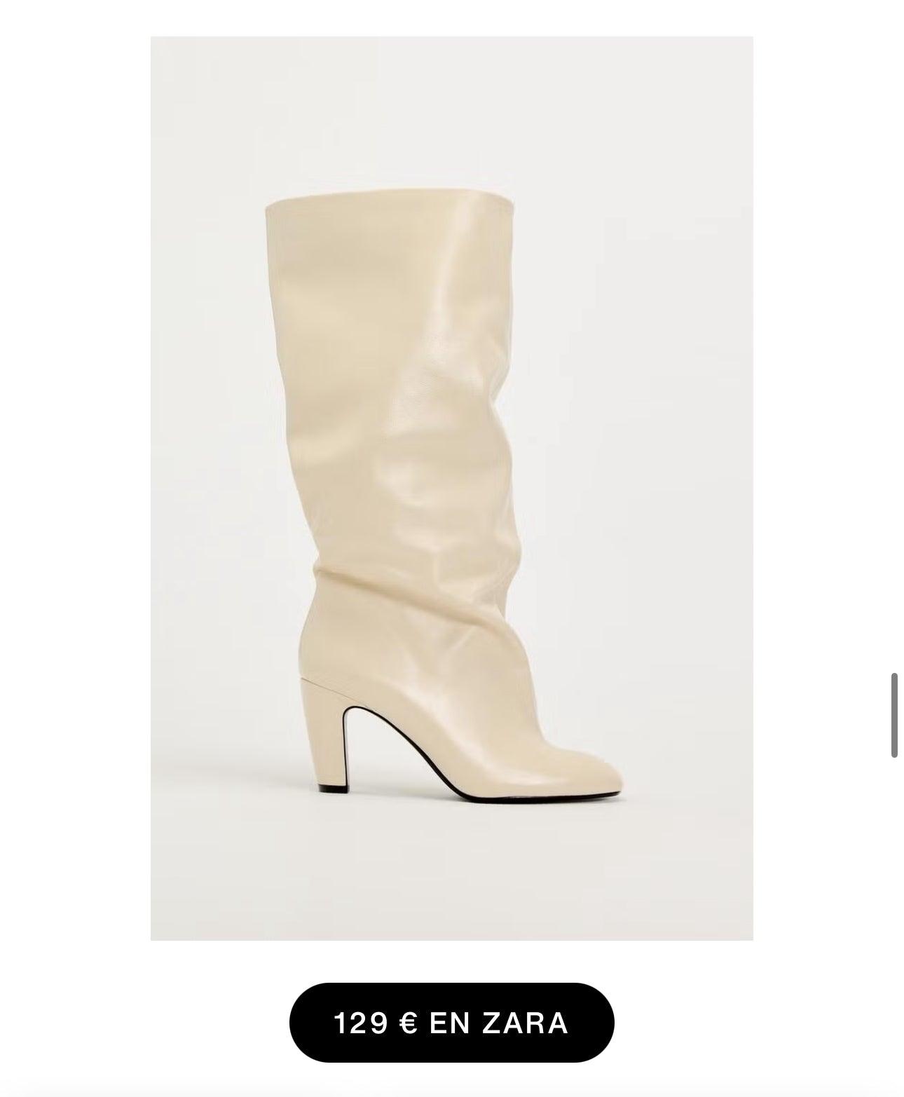 ZARA. Bota tacón piel soft