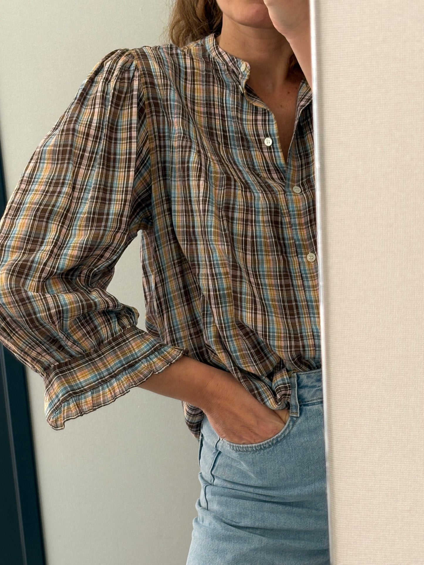 MASSCOB. Camisa cuadros fluida
