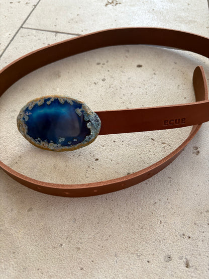 ECUE. Stone brown leather belt. TS