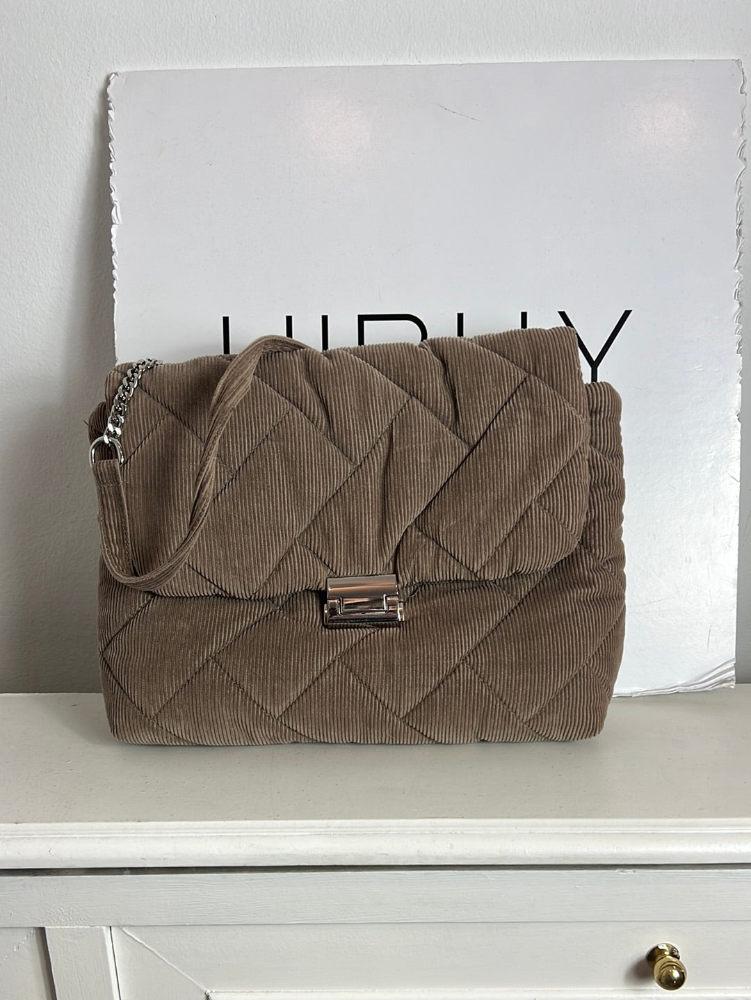 ZARA. Bolso micro pana color topo