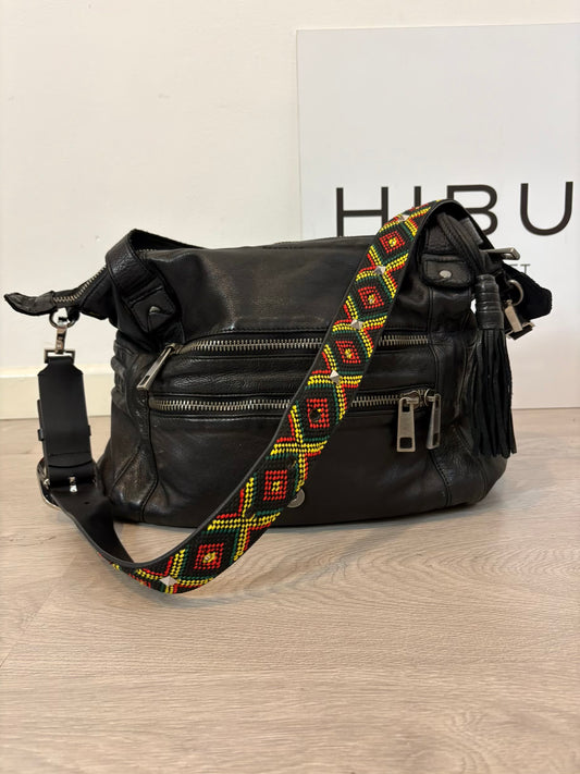 BERENICE. Bolso piel doble asa en negro