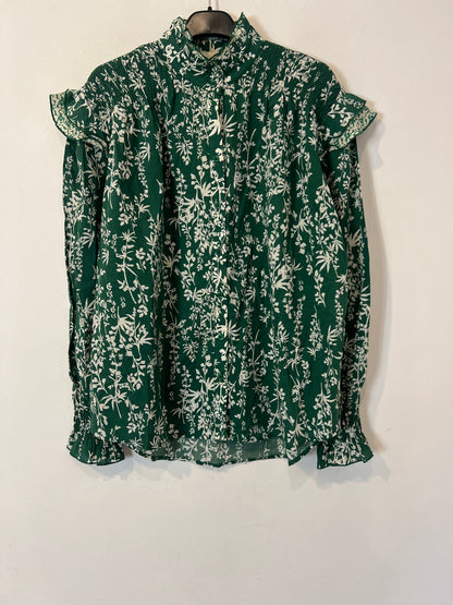 BERENICE. Blusa verde estampada