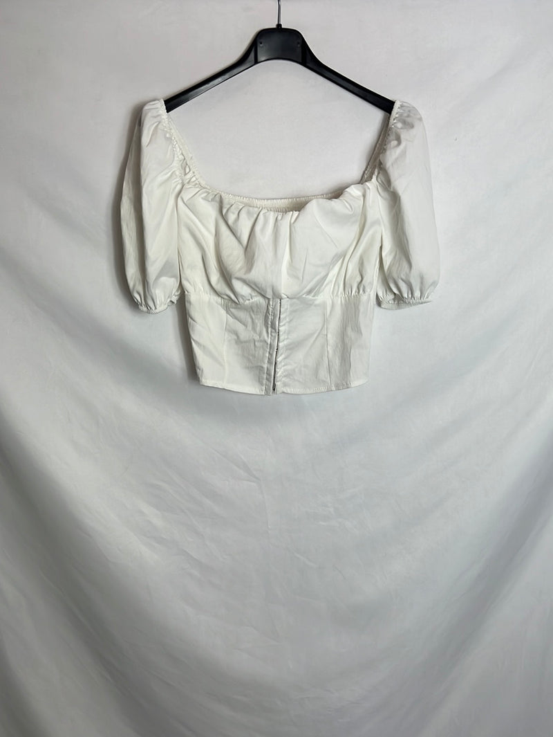 OTRAS. Crop top blanco estilo corset. T M