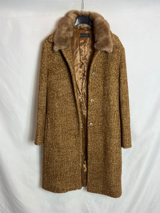 MASSIMO DUTTI. Abrigo jaspeado camel T.u(S) TARA