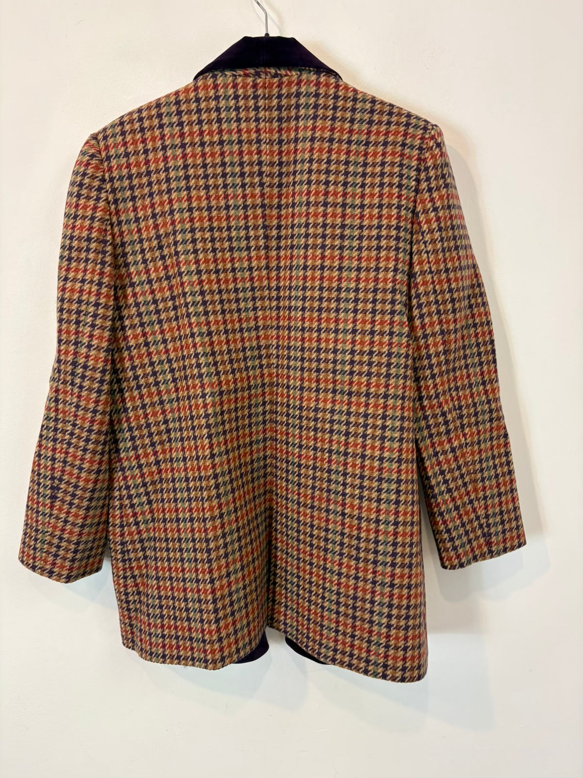 BYAN. Blazer lana cuadros solapa terciopelo