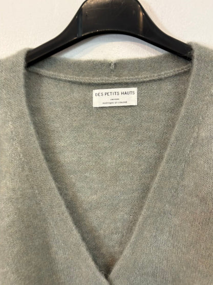 DES PETITS HAUTS. Chaqueta verde agua alpaca