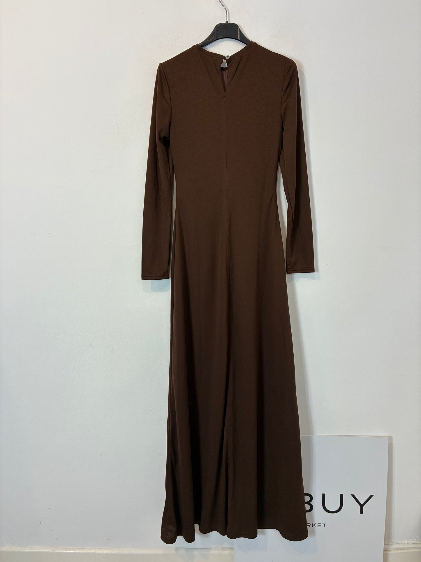 ZOTTIER. Vestido largo marrón semi elástico