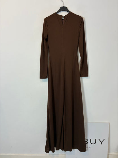 ZOTTIER. Vestido largo marrón semi elástico