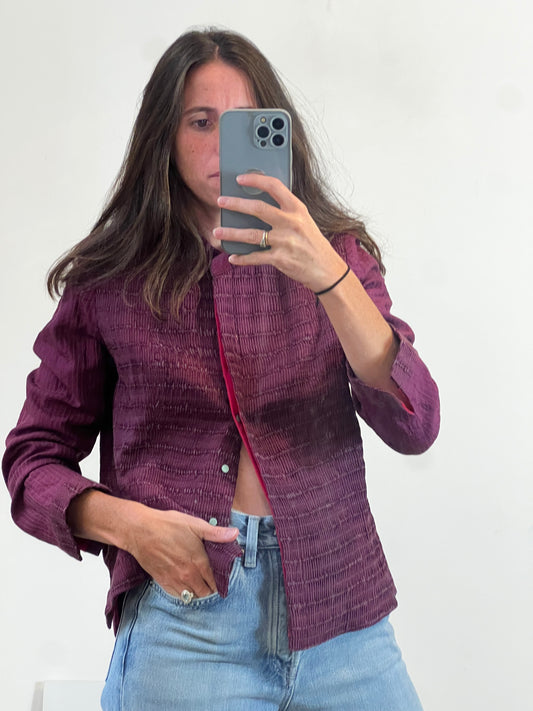 SHADES OF INDIA. Chaqueta berenjena bordado Kantha