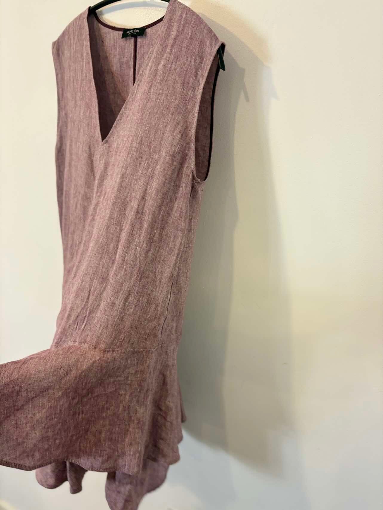 MASSIMO DUTTI. Vestido corto lino volante