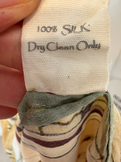 WHITE RAVEN. Vestido largo seda estampado