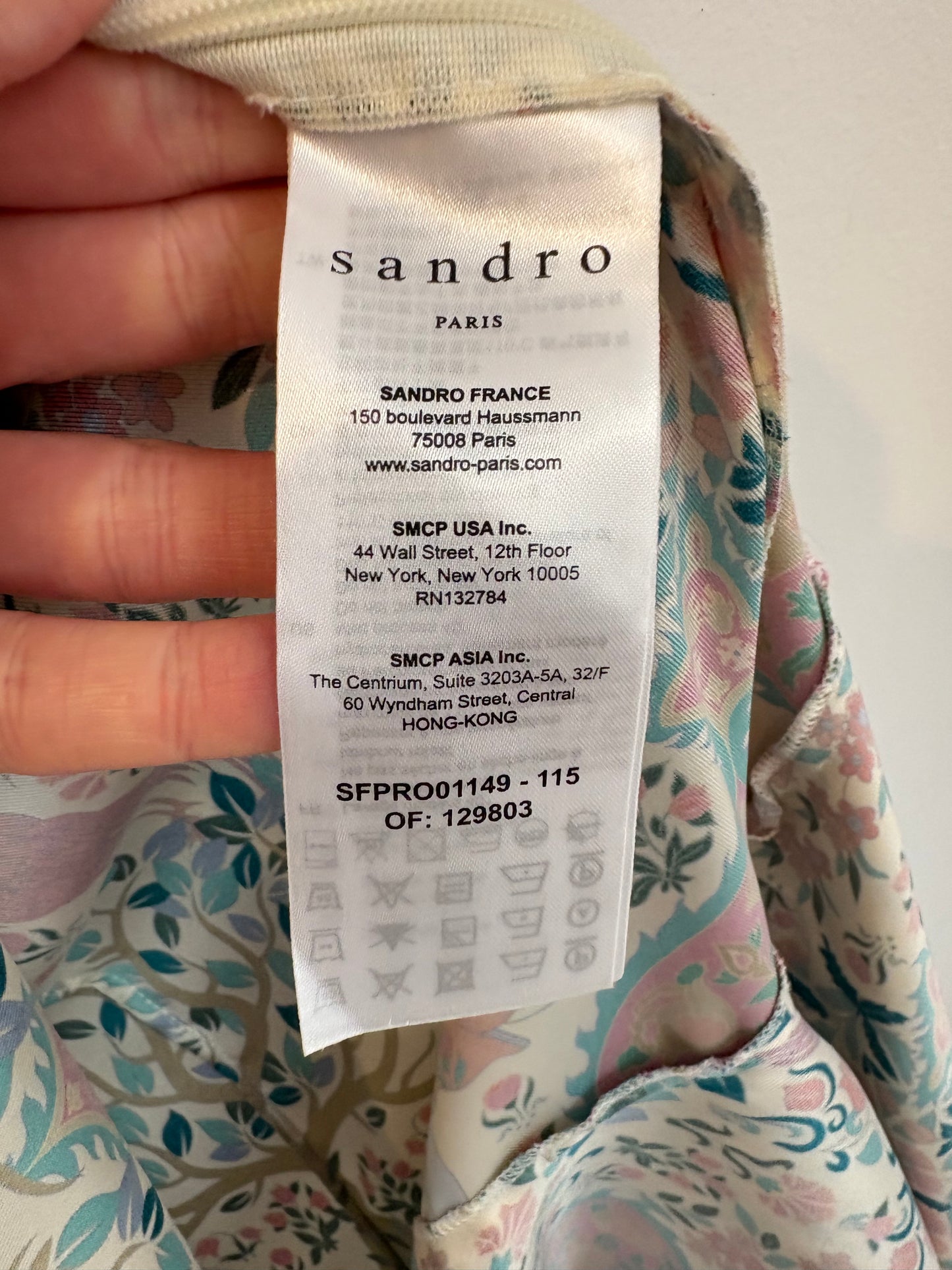 SANDRO. Vestido corto estampado flores