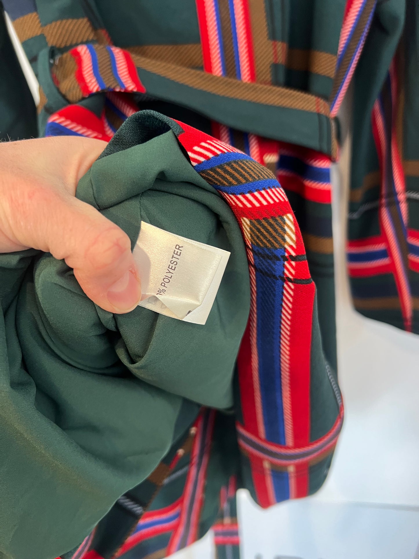 COCOA. Abrigo verde cuadros