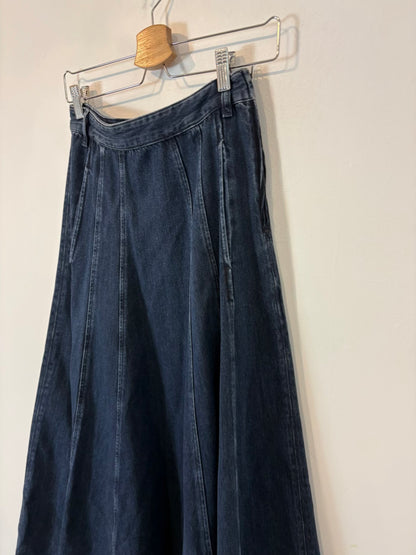 MASSIMO DUTTI. Falda larga denim