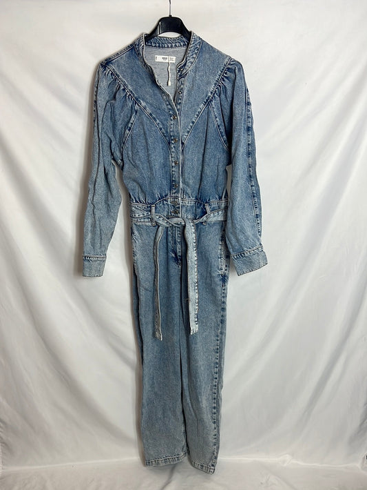 MANGO. Mono denim largo efecto desgastado. T S