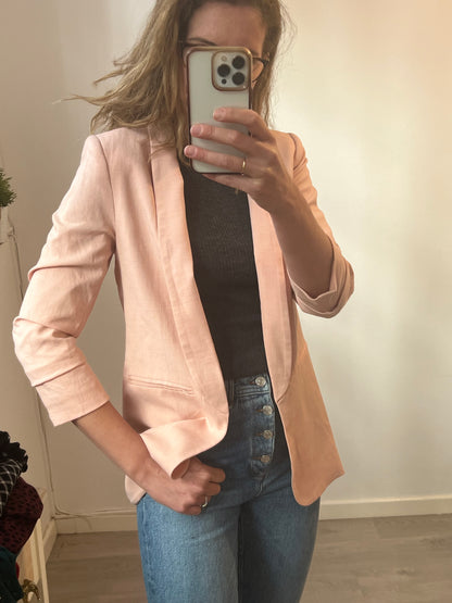 EASY WEAR. Blazer rosa claro  fluida. T S